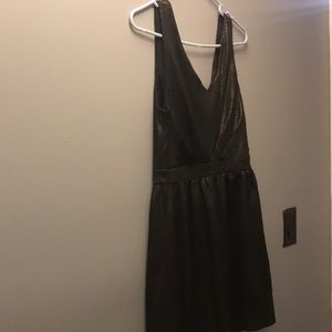 Shiny dark brown short dress new